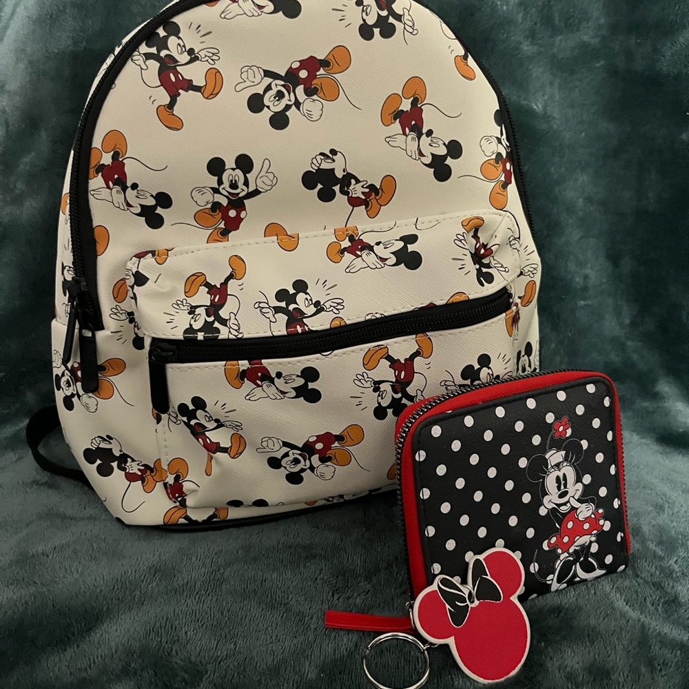 Disney Mickey Mouse Cream and Black Backpack